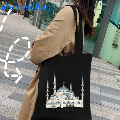 Istanbul in Watercolor – Sultan Ahmed & Galata Skyline Tote
