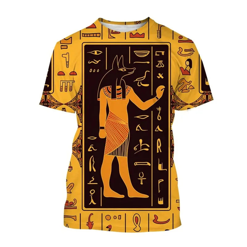 Anubis 3D T-Shirt – Ancient Egyptian Pharaoh Eye Print, Unisex Harajuku Streetwear