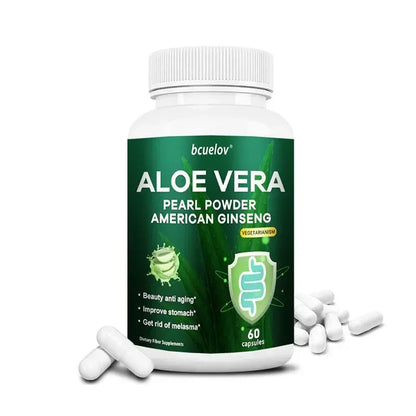 Bcuelov Aloe Vera Capsules Help Promote Healthy Digestion, Detoxify, Cleanse The Stomach and Boost The Immune System.