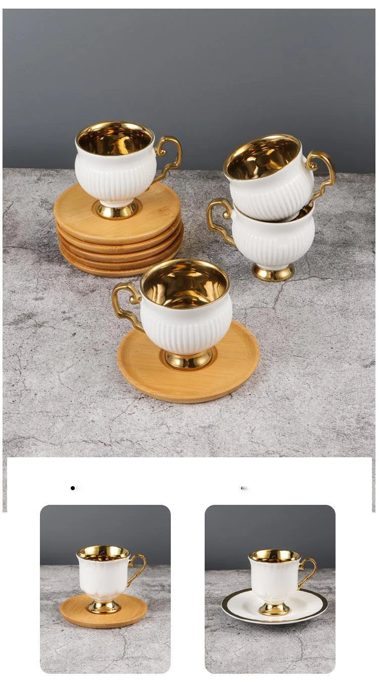 Best 2pcs/set Turkish Coffee Cups Set Of 2 Ceramics Cup Of Coffee Creative Gifts Relief Teacup And Saucer Set Retro 90ml Gobelet