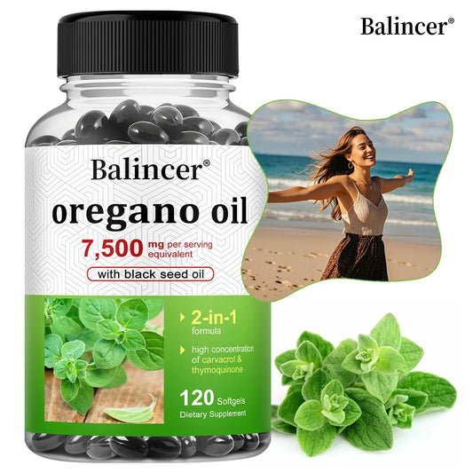 Oregano Oil 7,500mg with Black Seed – High Carvacrol & Thymoquinone Immune Support