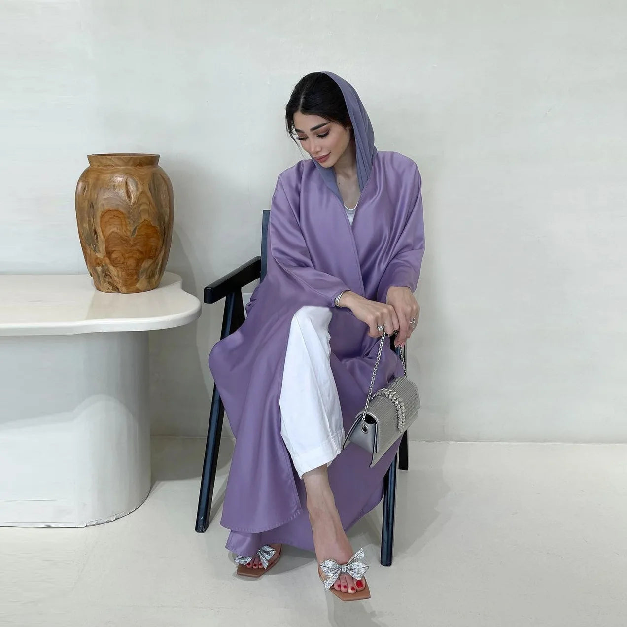 Zahraa Satin – The Solid Batwing Abaya for the Muslim Woman in America