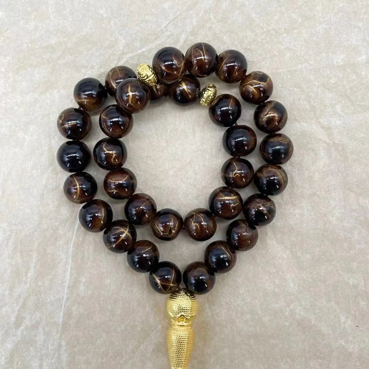 Handmade 10mm 33 Beads Glass Jewelry Bracelet Ramadan Muslim Rosary Tasbih Islamic Arab Prayer Beads Charm Bracelets Festival
