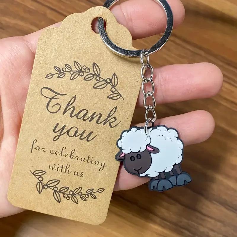 10 Sets of Sheep Hanging Keychains, Suitable for Eid Al Fitr, Baptism, Weddings, Birthdays, New Semester Gifts, and Party Gifts