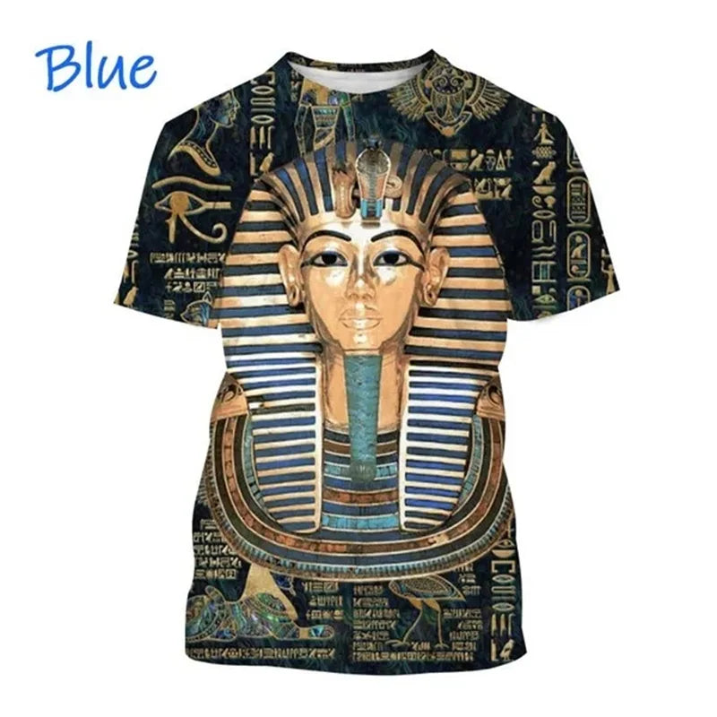 Horus Eye & Pharaoh 3D T-Shirt – Unisex Egyptian Streetwear Summer Tee
