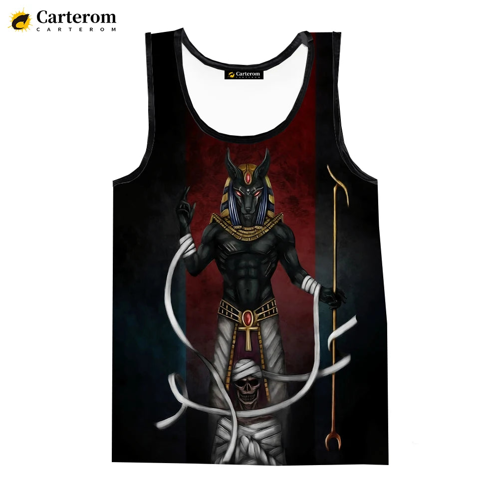 Egyptian God Pharaoh Tank Top – Men's Sleeveless Harajuku Oversized Streetwear