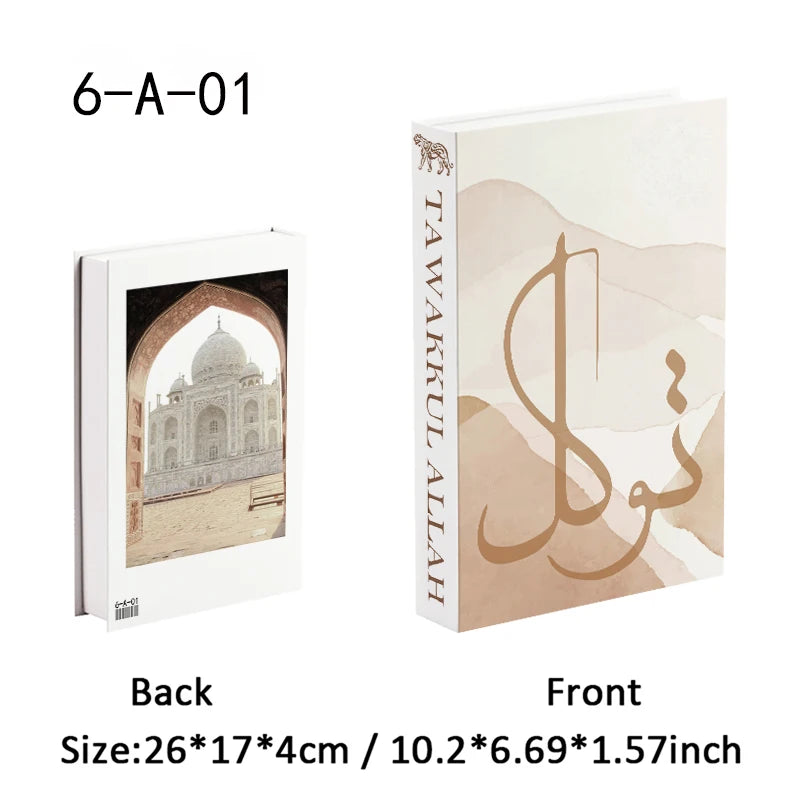 Islamic Kaaba Eid Mosque Luxury Decorative Books Storage Box Fake Book Interior Decoration Coffee Table Ornament Bedroom Decor
