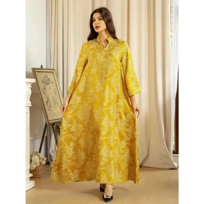 Eid Radiance – Beaded Collar Abaya for the Arab Woman in America