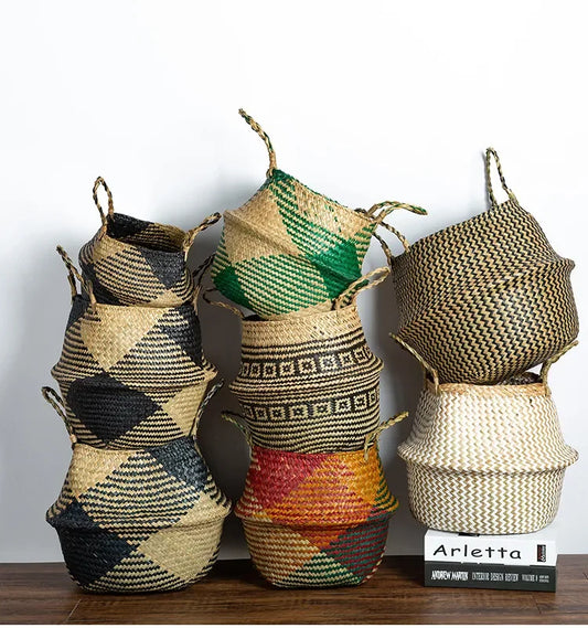 The Seagrass Keeper Basket – Handwoven Rattan Storage for Every Corner