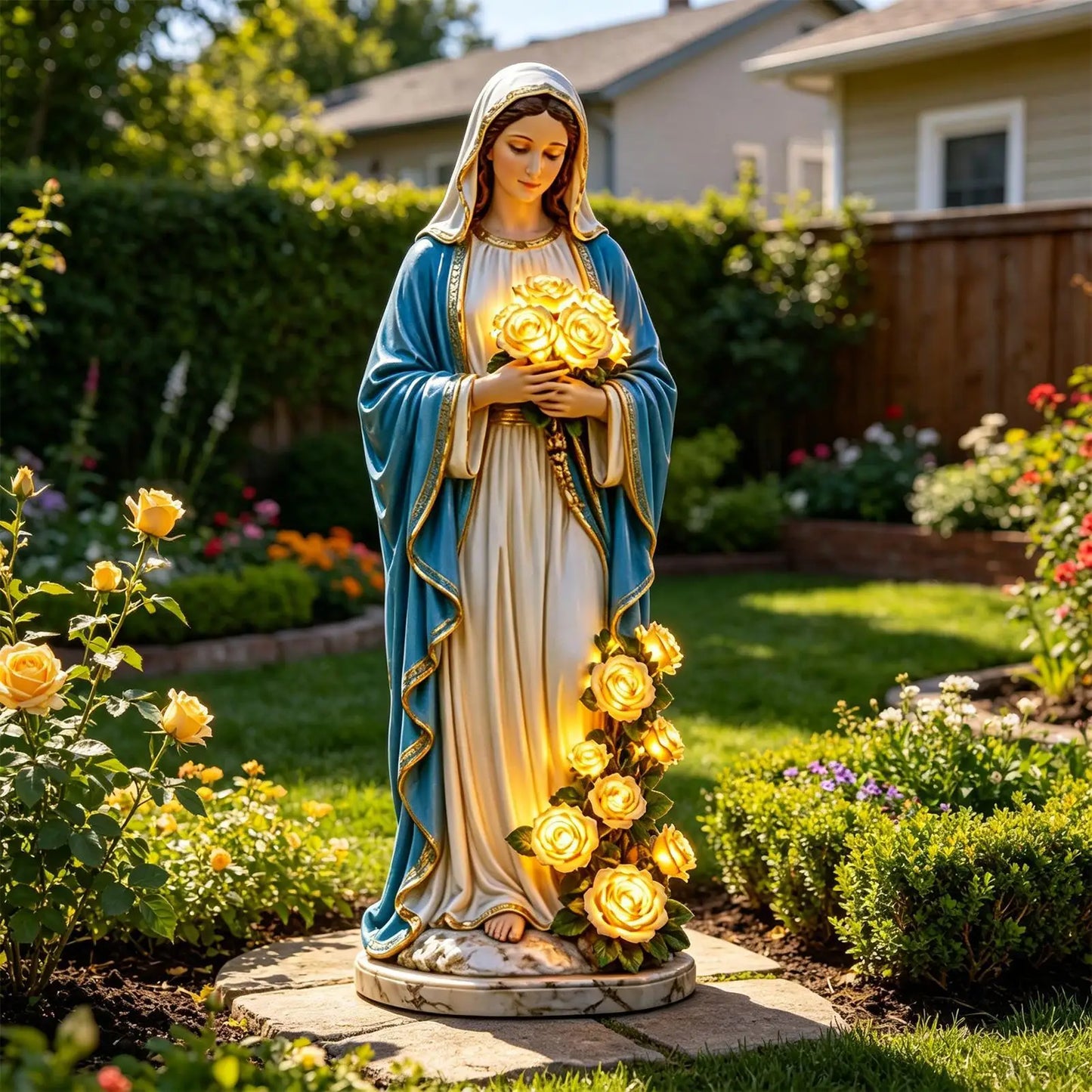 Resin Waterproof Decorative Lights Lantern Outdoor Decor Garden Lamps Statue Lanterns For Lawn Patio Porch Outside Yard Backyard