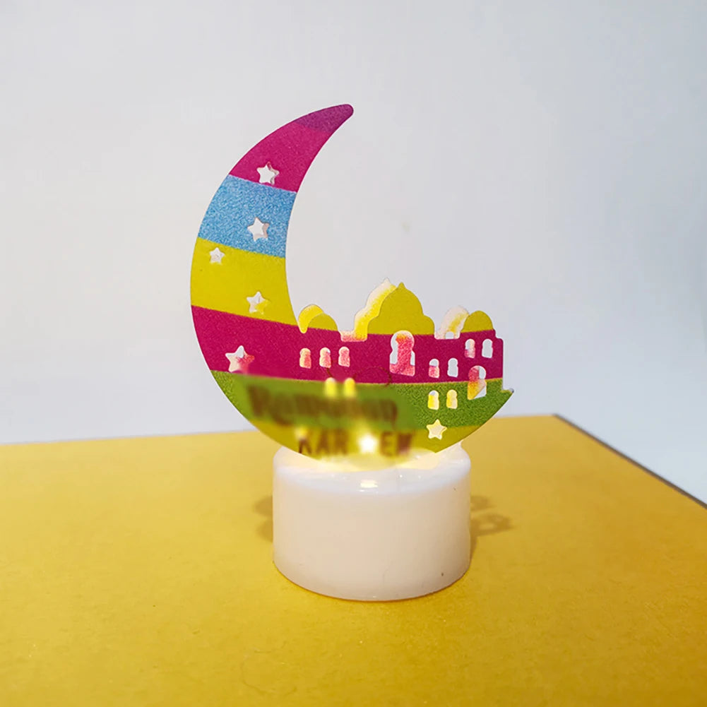 1Pc Home Eid Al Adha Al-Fitr Islam Middle East Muslim Party Decoration Candle Light 2026 Eid Mubarak Decor Ramadan Decoration