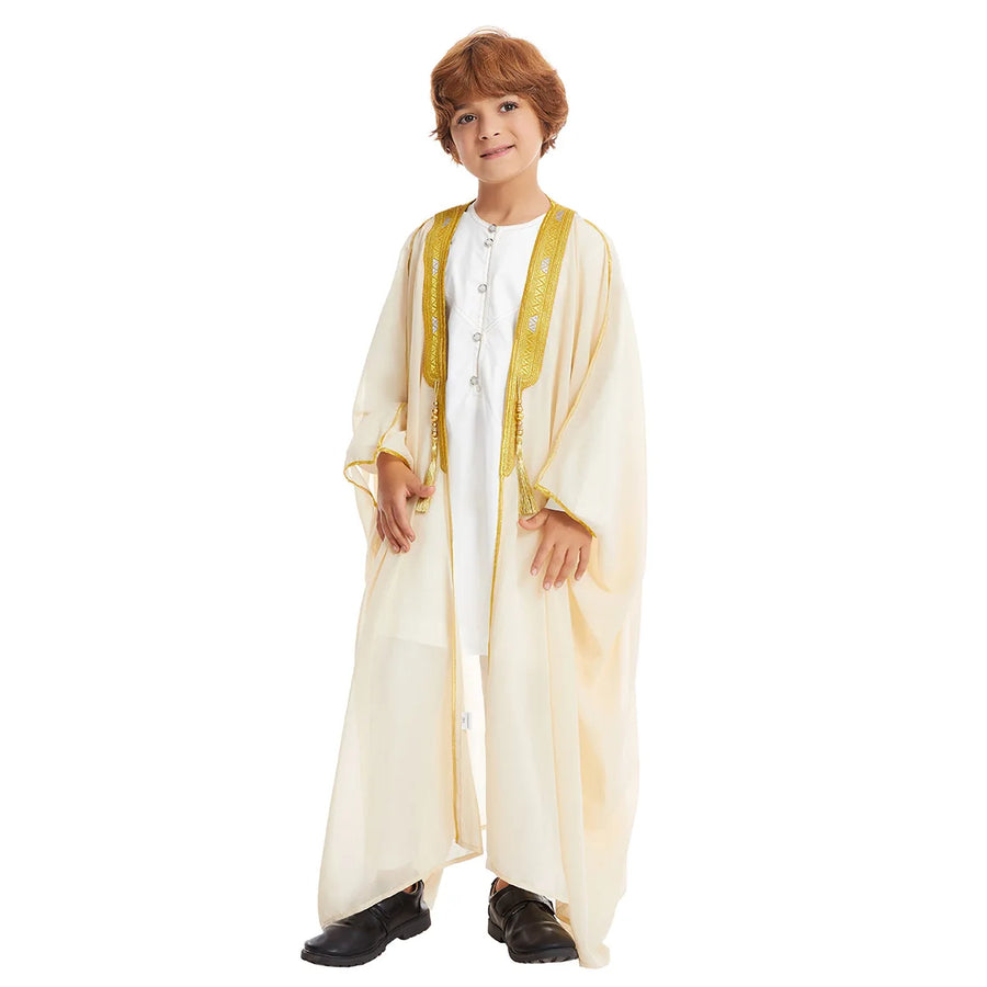 Boys' Eid Dishdasha & Open Abaya – Children's Modest Islamic Robe for Ramadan & Prayer