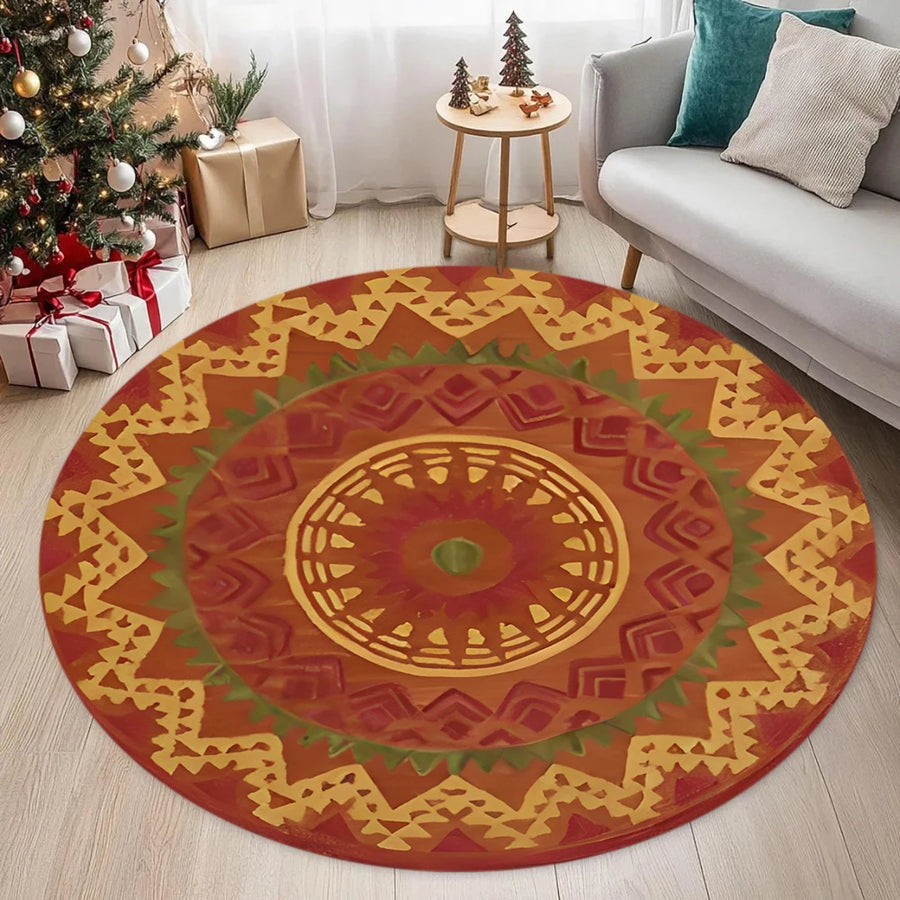 The Tribal Star – 3D Woven Circular Bohemian Carpet