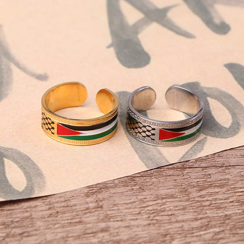 Luxurious and Exclusive Arab National Style Palestinian Scarf Kufiya Ring; Ideal Jewelry Gift for Modern Men and Women