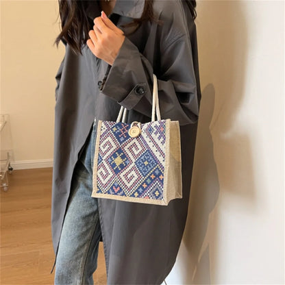 The Linen Garden – Flower Pattern Designer Tote for the Woman on the Move