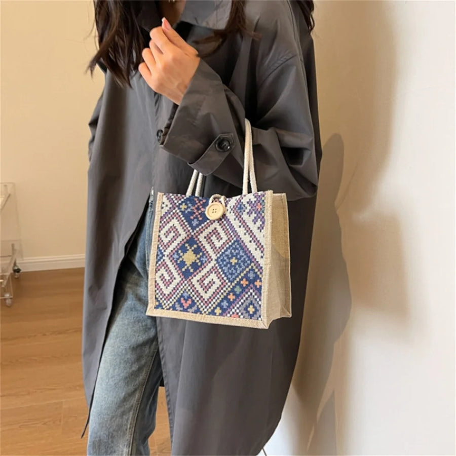 The Linen Garden – Flower Pattern Designer Tote for the Woman on the Move