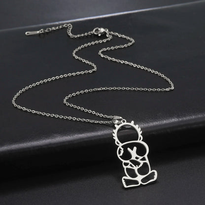 LIKGREAT Fashion Jewelry Handala Hanzala Palestine Stainless Steel Necklace Boy Pendant Chain Necklace Gift for Women Men New