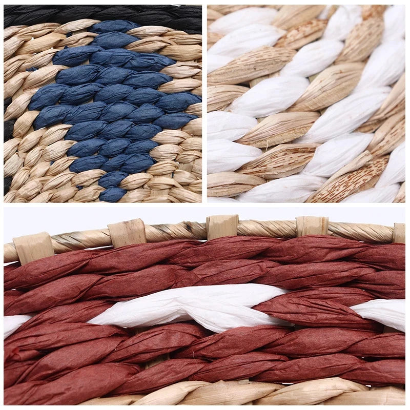 The Woven Plate – Straw Round Wall Tray & Fruit Basket