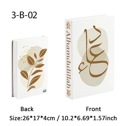 Islamic Ramadan Luxury Fake Book Storage Box Decorative Books Kaaba Mosque Muslims Arch Moroccan Coffee Table Shelf Home Decor