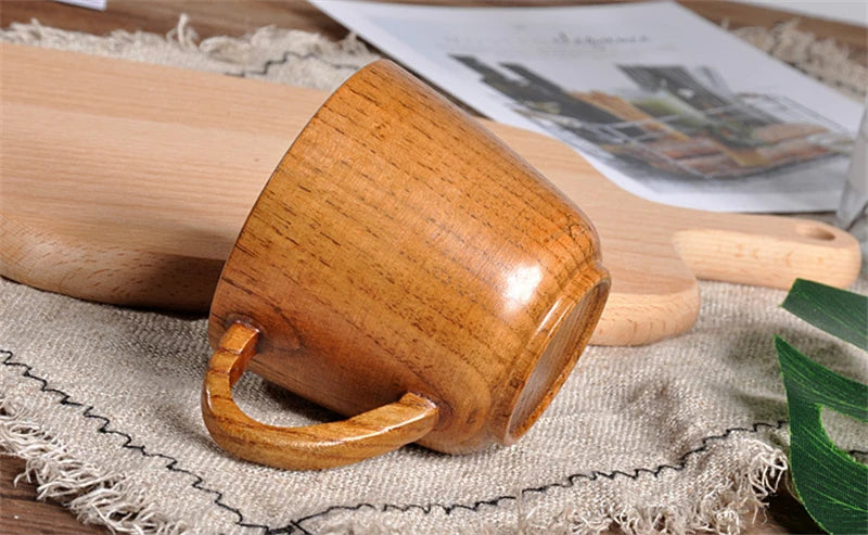 Handmade Spruce Wood Cups – Natural Big Belly Mug for Tea, Coffee & Milk