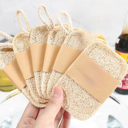 The Loofah Six – Natural Bamboo Fiber Exfoliating Sponges (6-Pack)