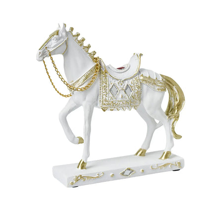 Horse Statue Decorative Resin Horse Sculpture for Bookcase Furniture Bedroom