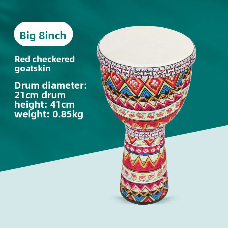 8 inch African  Large 8 Hand Drum PVC Drum Body Lightweight Hand Drum Percussion Bongo suitable for Adult Beginners