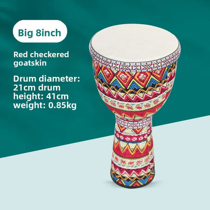 8 inch African  Large 8 Hand Drum PVC Drum Body Lightweight Hand Drum Percussion Bongo suitable for Adult Beginners