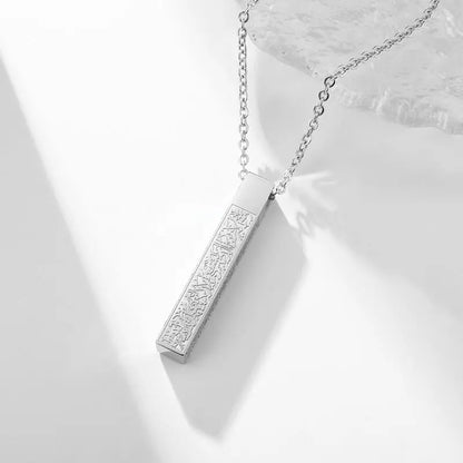Ayatul Kursi Sutra Stainless Steel Necklace Islamic Muslim Calligraphy Arabian God Messenger Jewelry Ramadhan Festival Gift