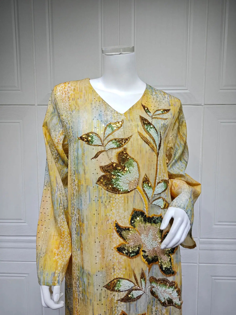 Flowers of Light – The Sequined Eid Djellaba for the Muslim Woman in America
