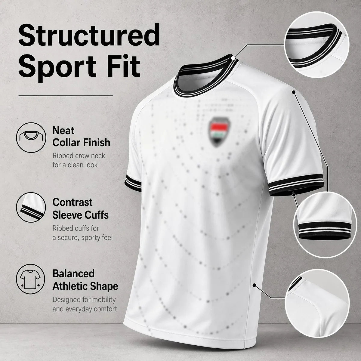 Iraq Inspired Football Jersey Men Quick Dry Breathable Short Sleeve Soccer Shirt Fans Outdoor Sports Casual Tee Green White