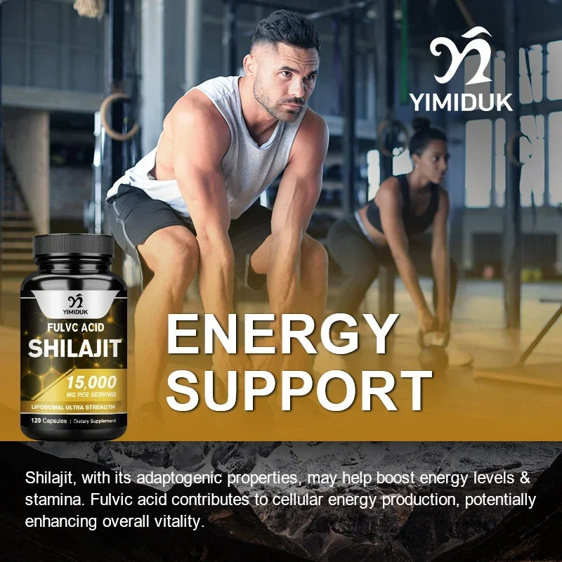 Shilajit Pure Himalayan 15000 Mg Pill, with Fulvic Acid, Support Immune System, Bone Health, Metabolism, Men & Women, Non-GMO