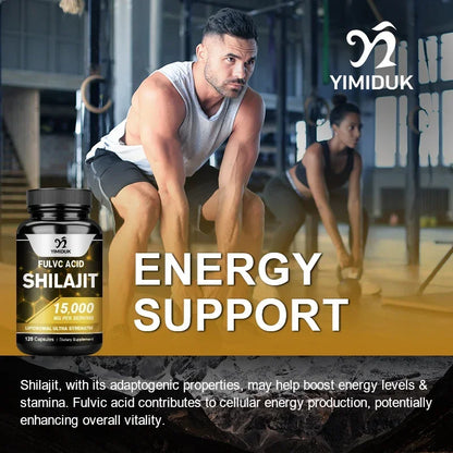 Shilajit Pure Himalayan 15000 Mg Pill, with Fulvic Acid, Support Immune System, Bone Health, Metabolism, Men & Women, Non-GMO