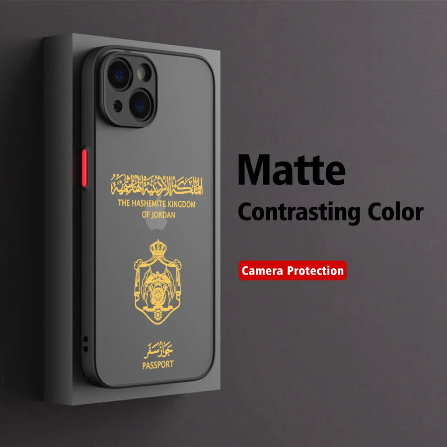 Jordan Passport iPhone Case – Matte Clear Cover with Jordanian Passport Design