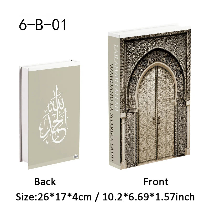 Islamic Kaaba Mosque Luxe Fake Book Storage Box Home Interior Decoration Decorative Books Coffee Table Bedroom Living Room Decor