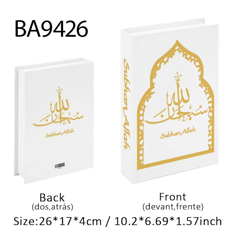Islamic Kaaba Mosque Luxe Fake Book Storage Box Home Interior Decoration Decorative Books Coffee Table Bedroom Living Room Decor