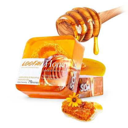 Loofah Honey Vitamin E Cleansing And Bath Essential Oil Soap, Plant Silk Melon Network Deeply Cleanses The Skin