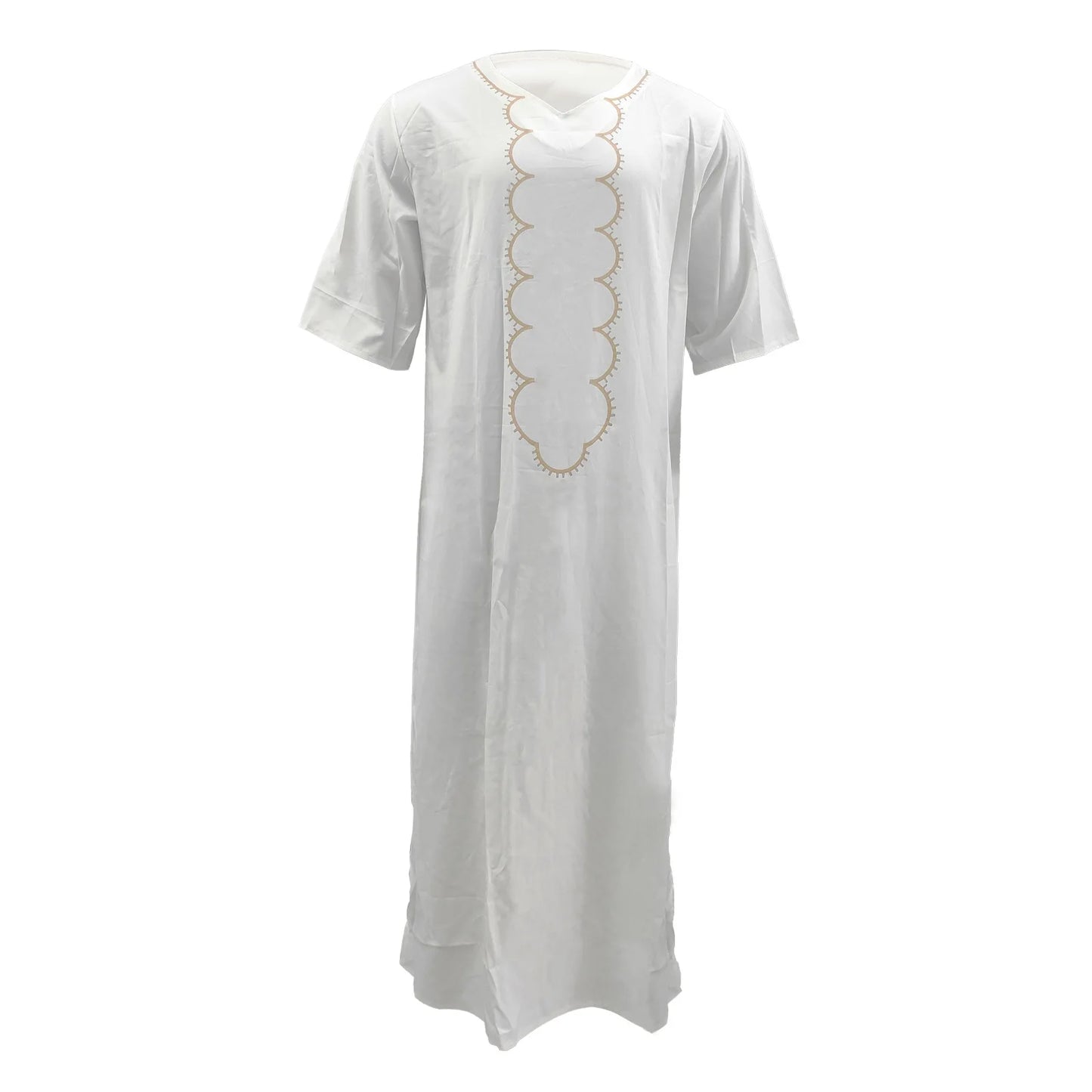 Men's Luxury Graphics Muslim Robes Arab National Loose Casual V-Neck Mid-sleeved Retro Ethnics Jumpsuit Summer M-4XL 2025 New