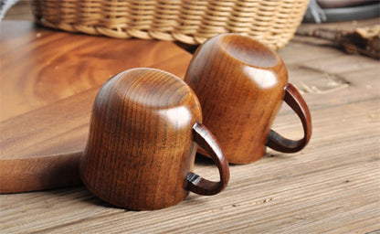 Handmade Spruce Wood Cups – Natural Big Belly Mug for Tea, Coffee & Milk