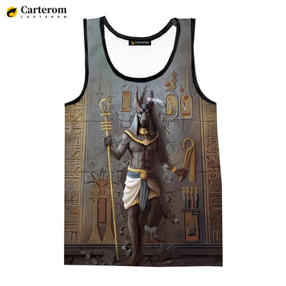 Egyptian God Pharaoh Tank Top – Men's Sleeveless Harajuku Oversized Streetwear