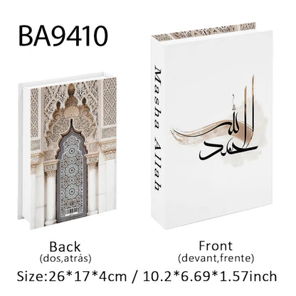 Kaaba Mosque Arch Moroccan Islamic Decorative Books Storage Box Fake Book Coffee Table Living Room Interior Home Decor Quran