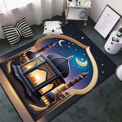Soft Islamic Prayer Rug for Muslim Women, Elegant Carpet, Home Decoration Portable Prayer