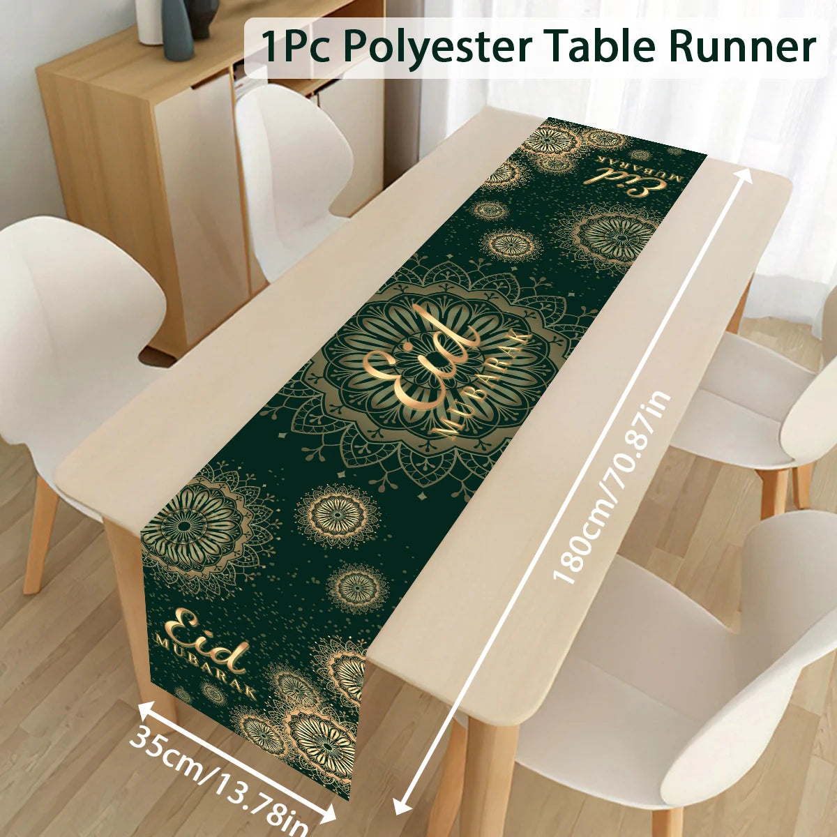 EID Mubarak Decoration Table Runner Ramadan Decor 2024 For Home Tablecloth Ramadan Kareem Islamic Muslim Party Eid Al-Fitr Gifts