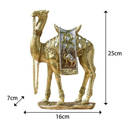 Modern Camel Resin Sculpture – Arabian Desert Figurine for Shelf & Desk Decor