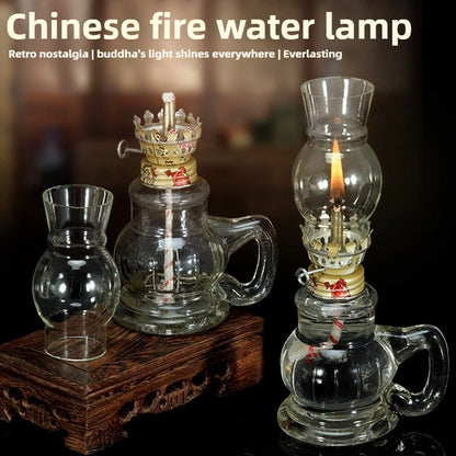 Retro Glass Oil Lamp – Windproof Kerosene Lantern, Vintage Home & Wedding Decor