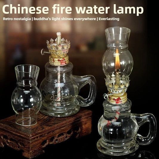 Retro Glass Oil Lamp – Windproof Kerosene Lantern, Vintage Home & Wedding Decor