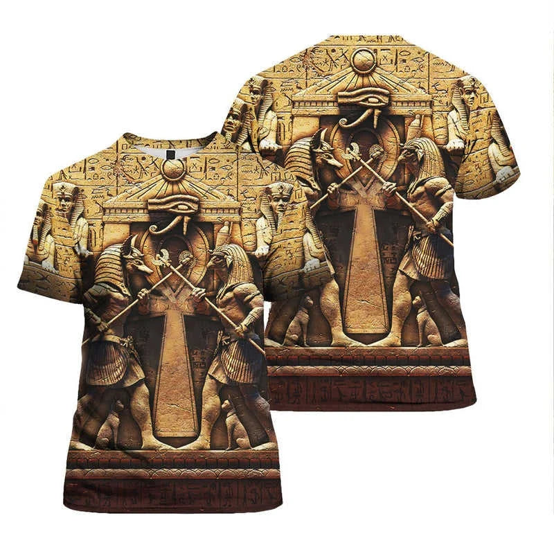 Anubis 3D T-Shirt – Men's Ancient Egyptian Pharaoh Print, Summer Casual Tee