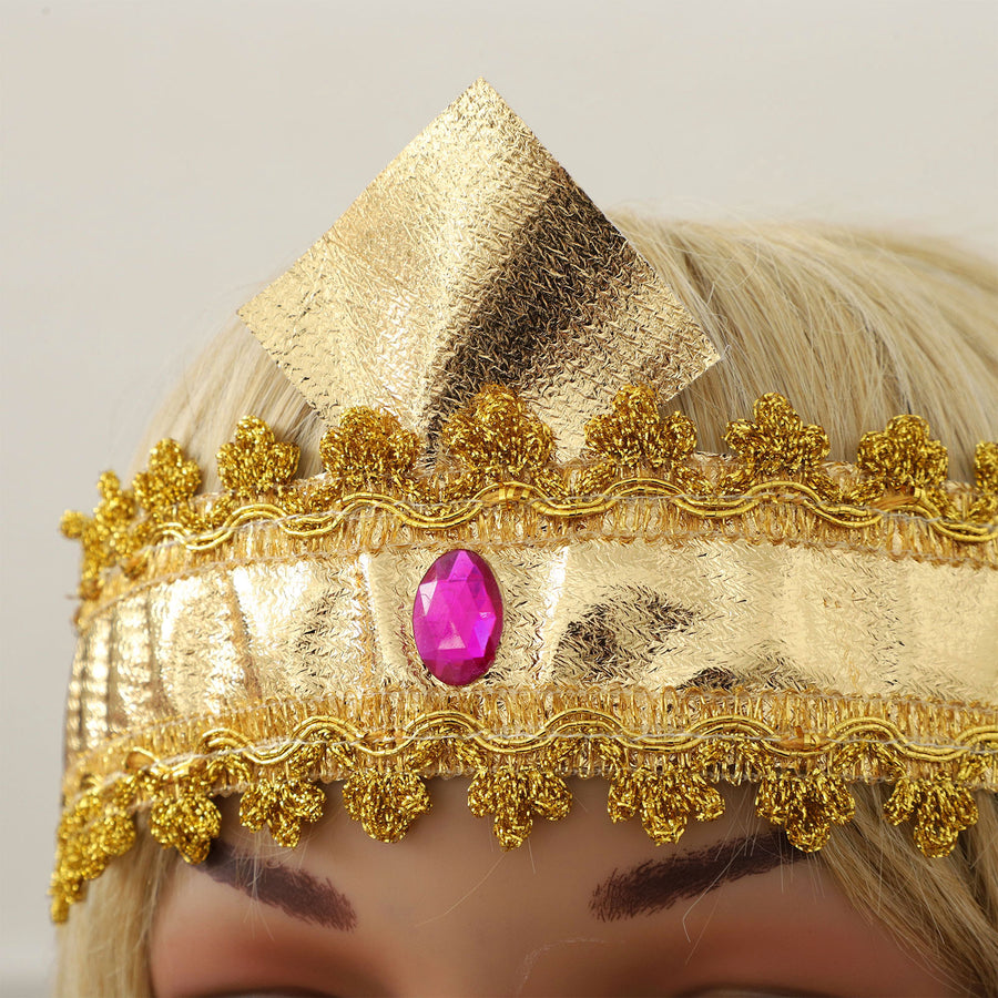 Pharaoh & Cleopatra Luxury Cosplay Set – Gold Trim Egyptian King & Goddess Costume