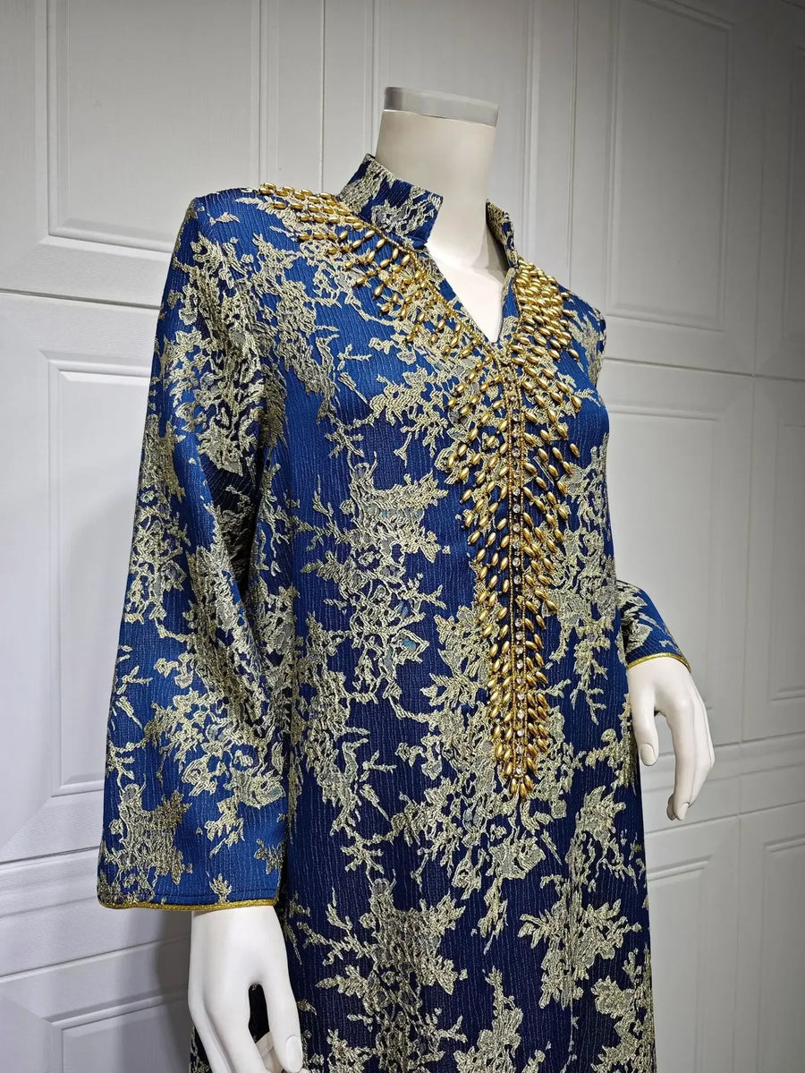 Eid Radiance – Beaded Collar Abaya for the Arab Woman in America