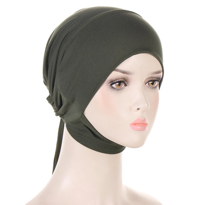 Inner Cap Hijab For Women Solid Underscarf Hijab Undercap Scarf Turban Hat Islamic Muslim Hijabs Ready To Wear Headcover